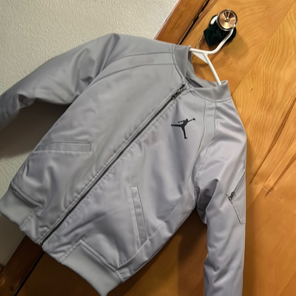 Gray Jordan zip up jacket size medium